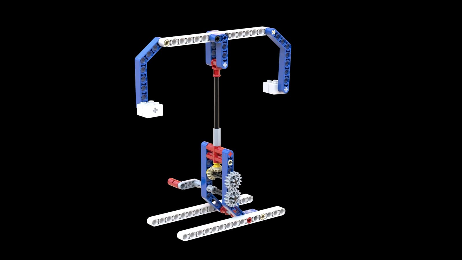 藍白色 LEGO 旋轉遊樂設施機構