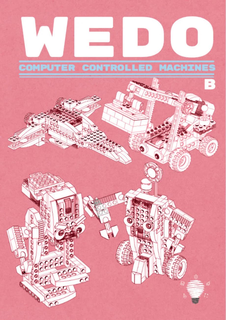 Original STEAM SQUAD CCM Book B cover with LiftBot, SpaceBot, SciBot and FootBot