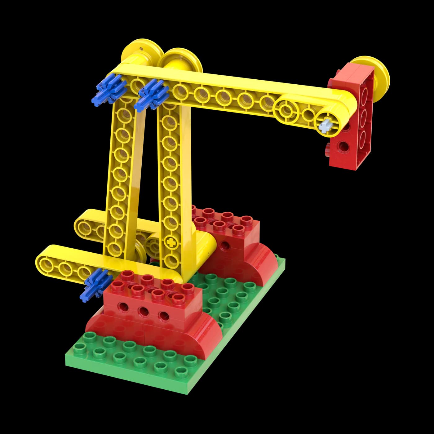 Official LEGO Excavator model with a linked lifting arm