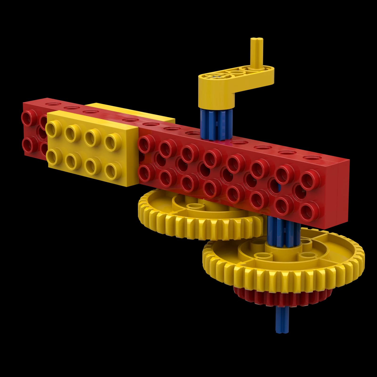LEGO Spinner model with a handle and gears