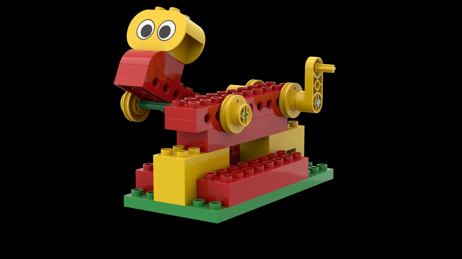 LEGO Ride model with a handle-operated mechanism