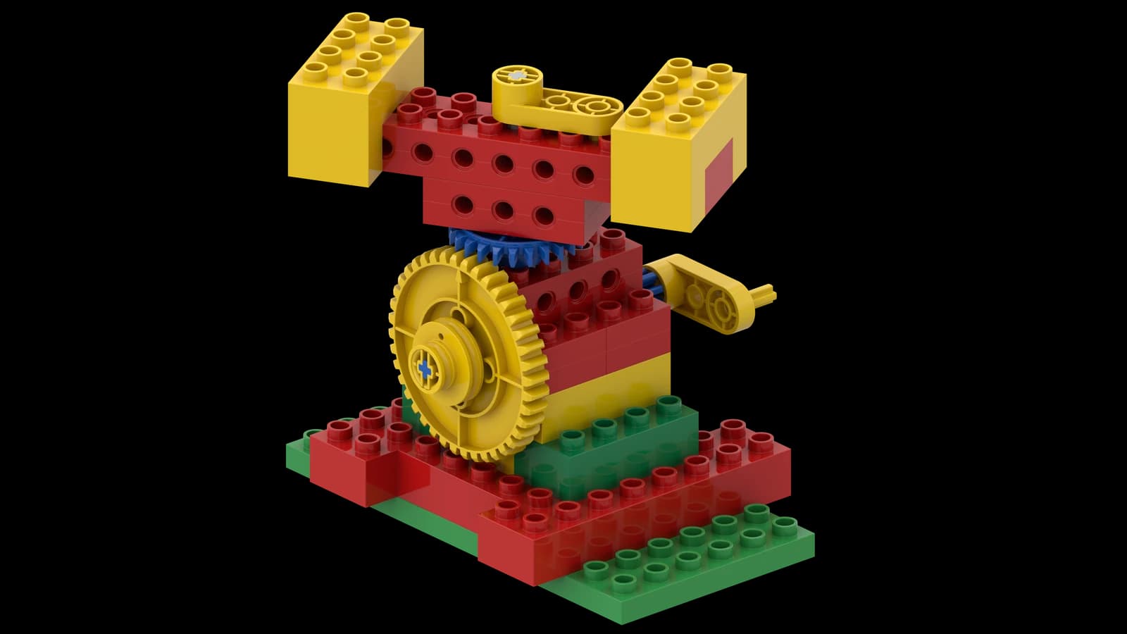 LEGO Merry Go Round model with seats around a central axle